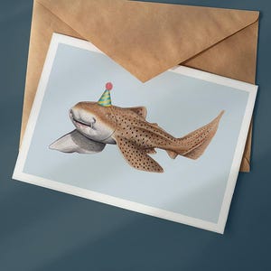 Zebra Hai Karte, Lustige Geburtstagskarte, Karten für Ihn, Lustige Hai Karten, Hai Geschenke