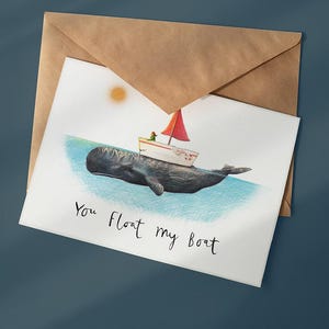 Sie schwimmen mein Boot Karte, Boot Jubiläumskarte, Wal Jubiläumskarte, herzliche Jubiläumskarte, lustige Karten