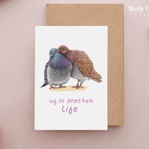 ロマンチックな鳩のカード、鳩の記念日カード、別の人生における私たち、鳩の記念日カード、鳩の結婚式カード、鳩のカード