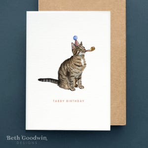 Getigerte Katze Geburtstagskarte, Katze Geburtstagskatze, Tabby Geburtstagskarte, lustige Karten, Katzenliebhaber, süße Katzengeburtstagskarte, lustige Katzenkarten