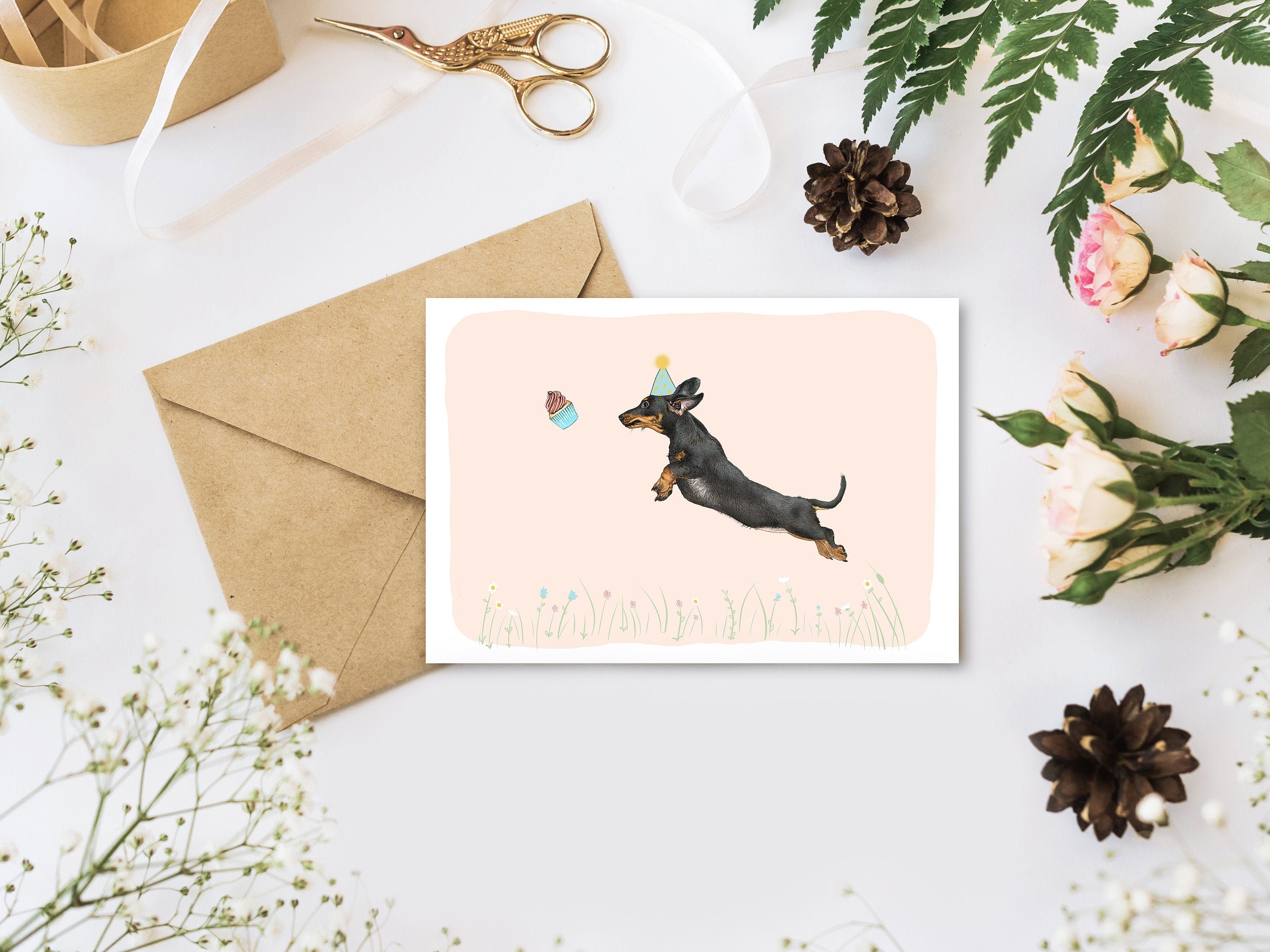 Dachshund Birthday Card Birthday Cards Sausage Dog Cards - Etsy