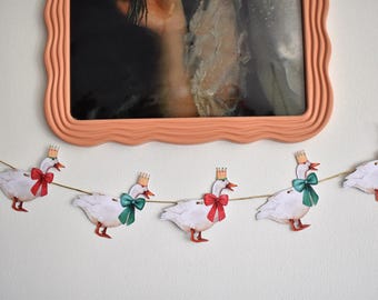 Christmas Goose Garland, Pretty Christmas Decoration