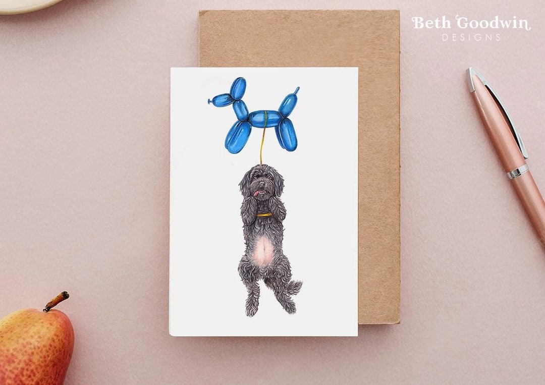Cockapoo Birthday Card, Balloon Card, Cockapoo Cards, Cockapoo Gifts ...
