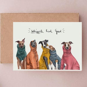 Whippet Real Good Card, cartes Whippet, carte d'anniversaire Whippet, amateurs de Whippet