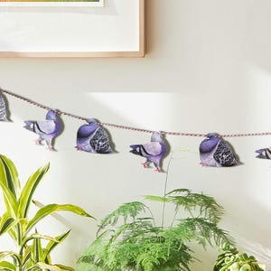 Pigeon garland - bird wall decor - cute pigeon home accessory - housewarming gift