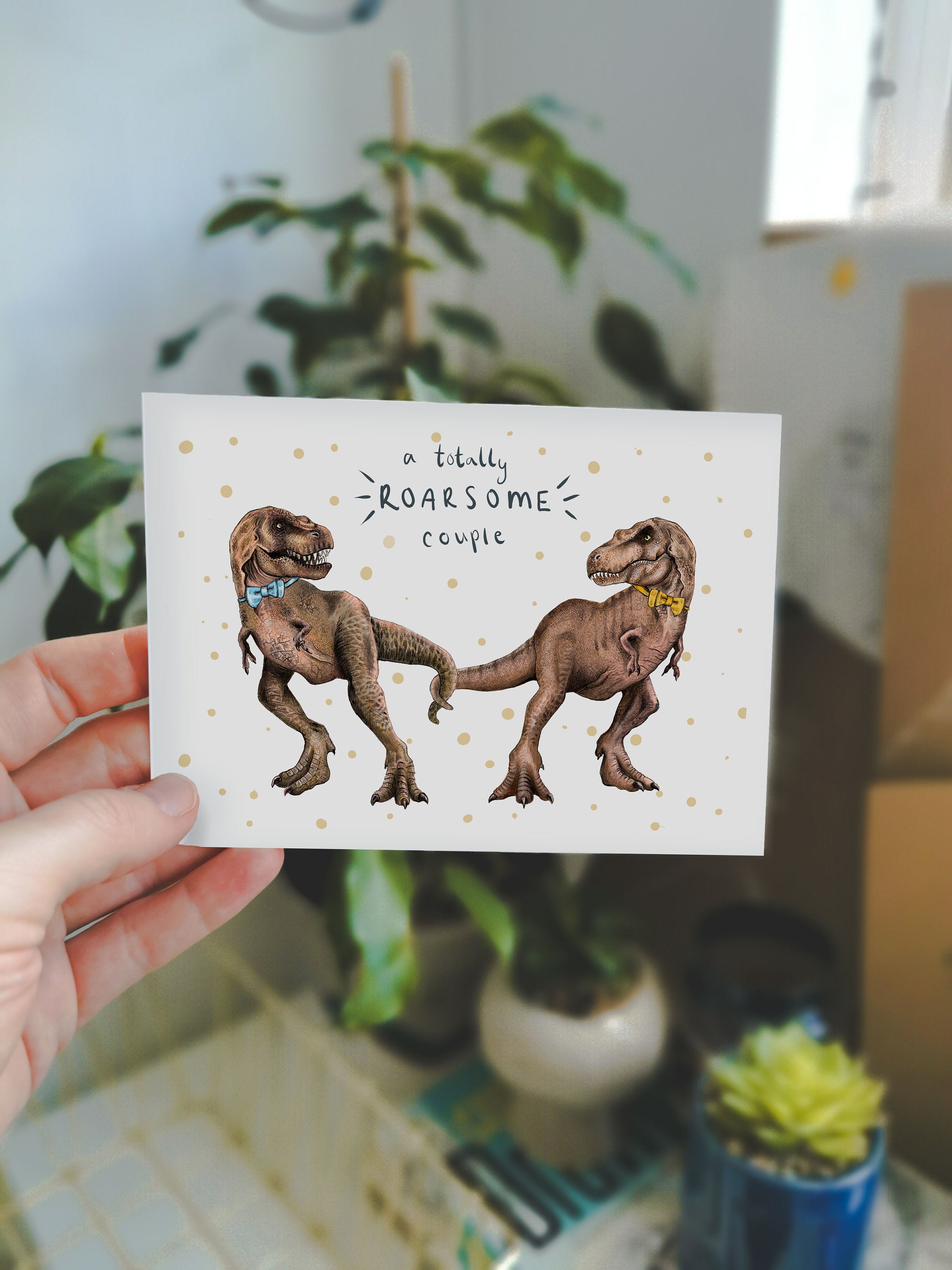 Dinosaur Wedding Card Wedding Card Mr and Mrs Card T-rex - Etsy