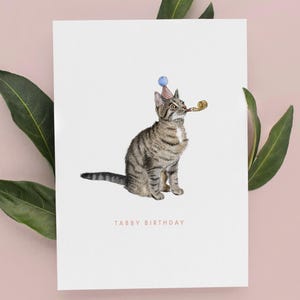 Tabby Cat Birthday Card, Luxury Birthday Card for Cat Lovers