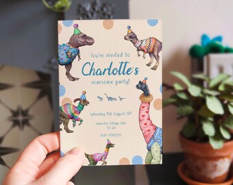 Dinosaur Party Invitations, Children's Party Invites, Party Invitation