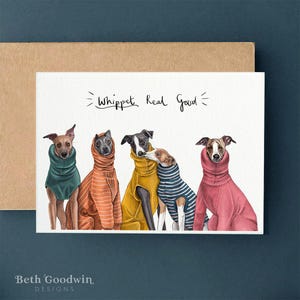 Whippet Real Good Karte, Whippet Karten, Whippet Geburtstagskarte, Whippet-Liebhaber