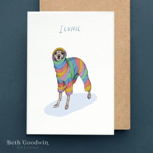 Kultige italienisches Greyhound Karte, Geburtstagskarte, Iggy Geburtstagskarten, lustige Hundekarten, Wortspielkarten, Whippet Geburtstagskarten, lustige Karten