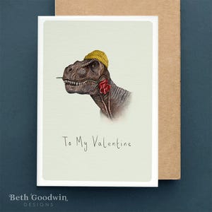 Dinosaurier Jahrestag Karte, T-Rex Valentinstag Karte, Lustige Valentinstag Karten, Valentinstag Karten, Romantische Karten
