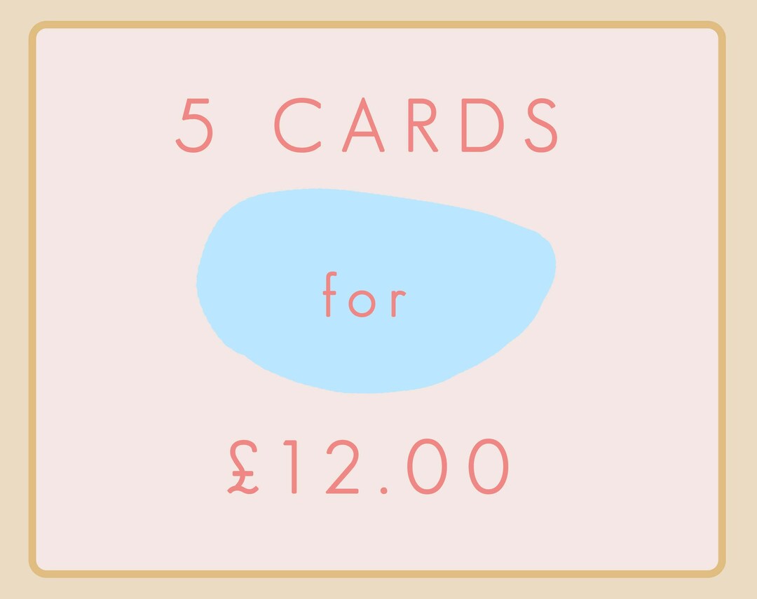 Greeting Card Bundle, Set of 5 Cards, Mix and Match, Choose Your Cards