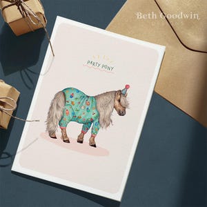 Pony Geburtstagskarte, lustige Karten, süße Geschenke, süße Pony Karte, Pferd Geburtstagskarte