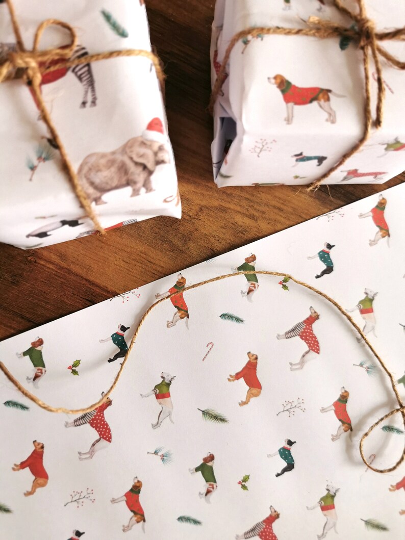 Kuschelige Hunde Geschenkverpackung A3 Weihnachtspapier Etsy
