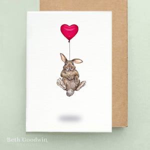Rabbit Love Card, Rabbit Cards, Mothers day Cards, Rabbit Mothers Day Card