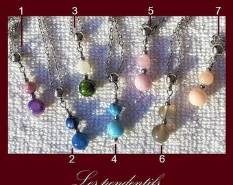 Colgantes de acero inoxidable y piedra natural - Colección Alisa