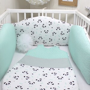 Tour De Lit Panda Coussins Nuage Gris Blanc Et Etoiles Argent Etsy