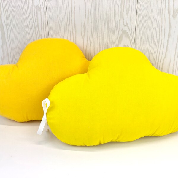 Lot de 2 coussins nuages, couleur jaune