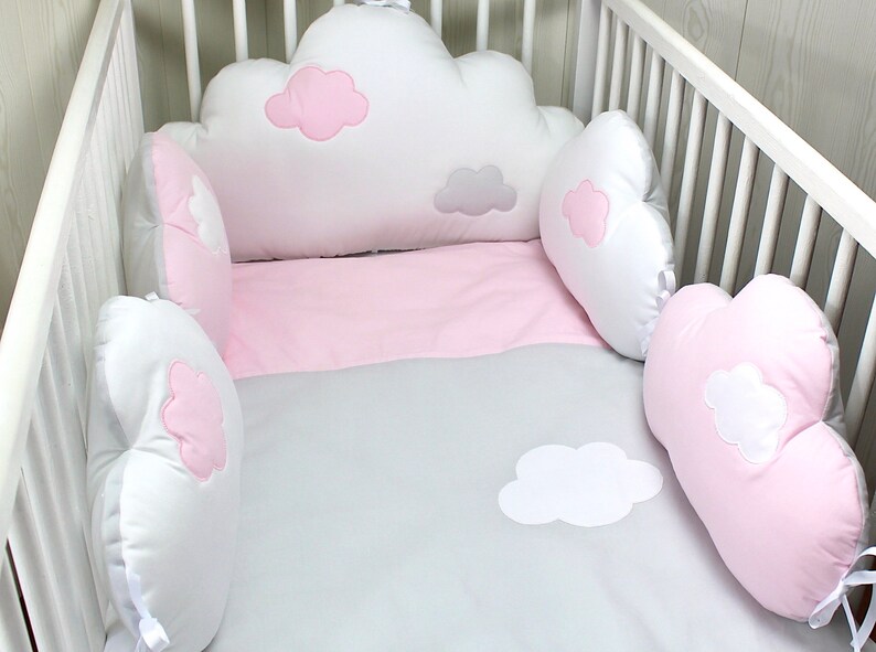 5 Nuages Pour Tour De Lit Nuages Gris Rose Et Blanc Etsy