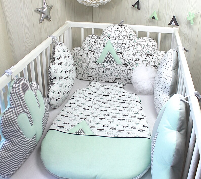 5 Nuages Pour Tour De Lit Ou Parc Bebe Animaux Cactus Et Etsy