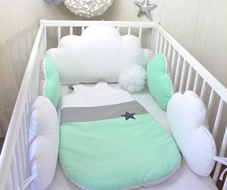 mint cot bedding