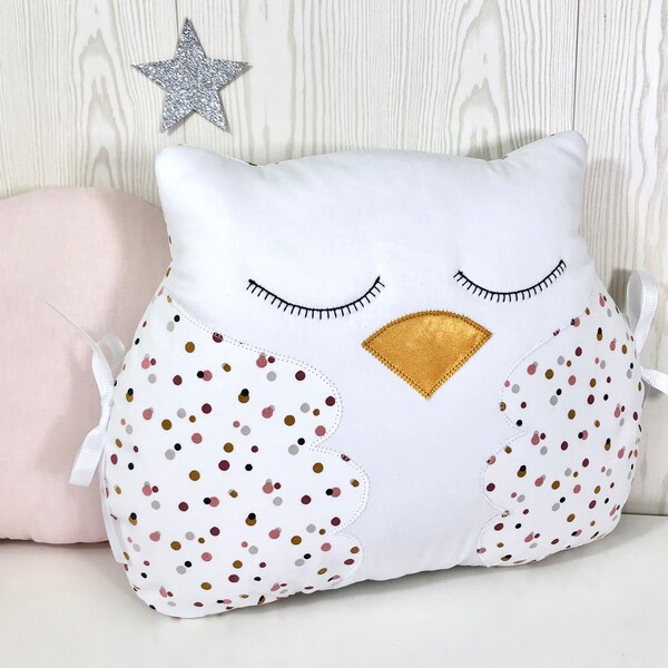 Coussin hibou endormi