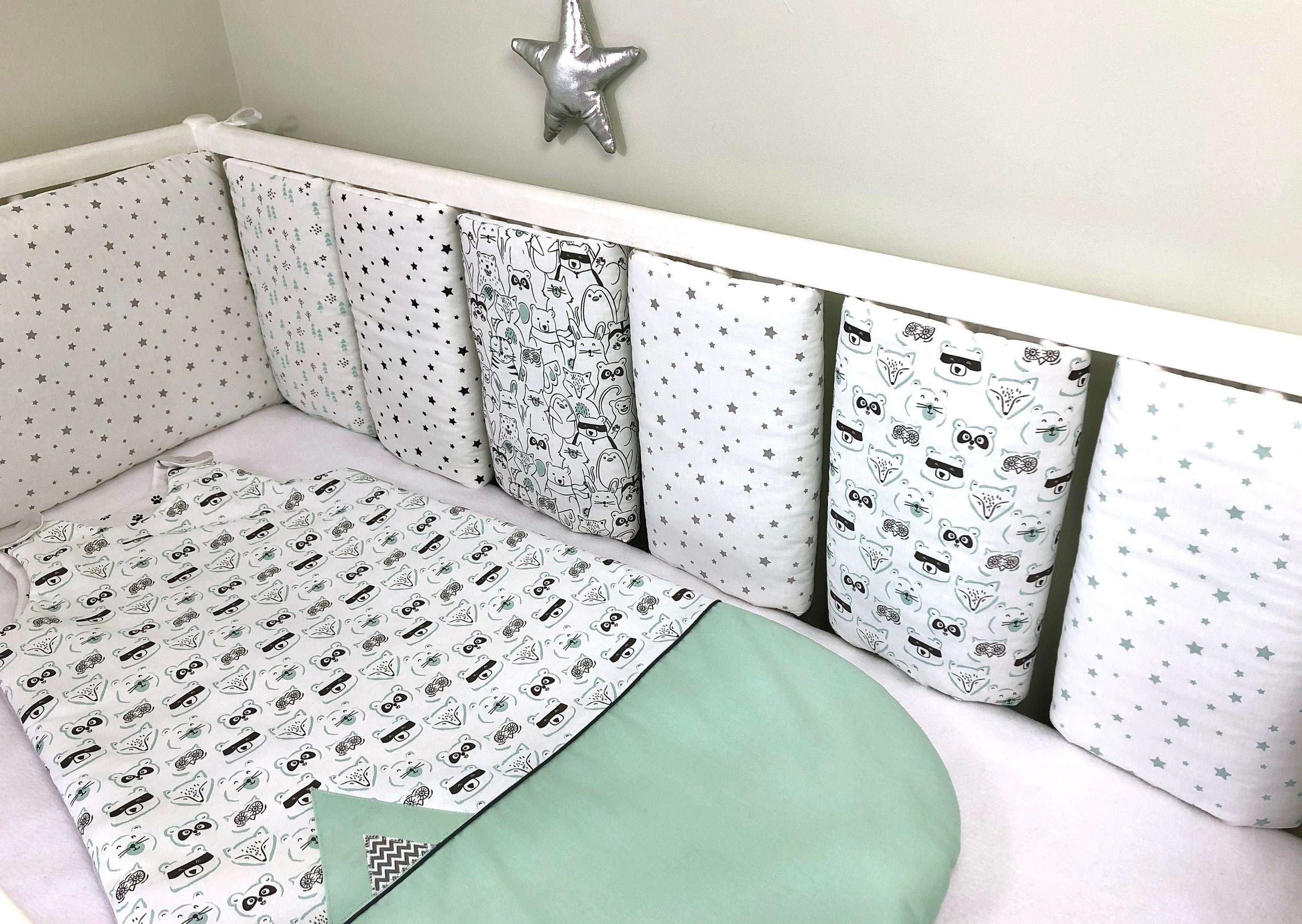 Lot de 2 Protège Barreaux, Thème Nature, Pour Tour Lit Bébé. Taille Chacun 14 à 18cm | Barreaux Couv