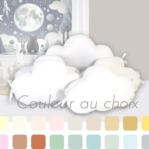 Single cloud cushion, choice of colors, for bed, sofa, armchair, baby or child's chair. Width 40, 60, 70, 80 or 90cm