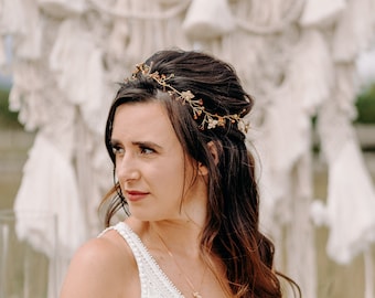 Hair Vine: Alternative Honey Bee Unique Bridal Accessory, Gold Colours, Bridesmaid Corsage, Custom Design, Boho, Festival