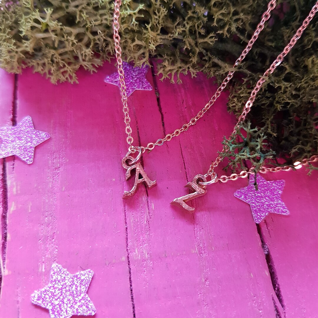 Copper Initial Necklace: Alphabet Letters, Keepsake, A to Z ...