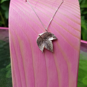 Hop Leaf Necklace Pendant: Sterling Silver Leaves, Real Ale, Craft Beer Lover Jewellery, Gardener Gift