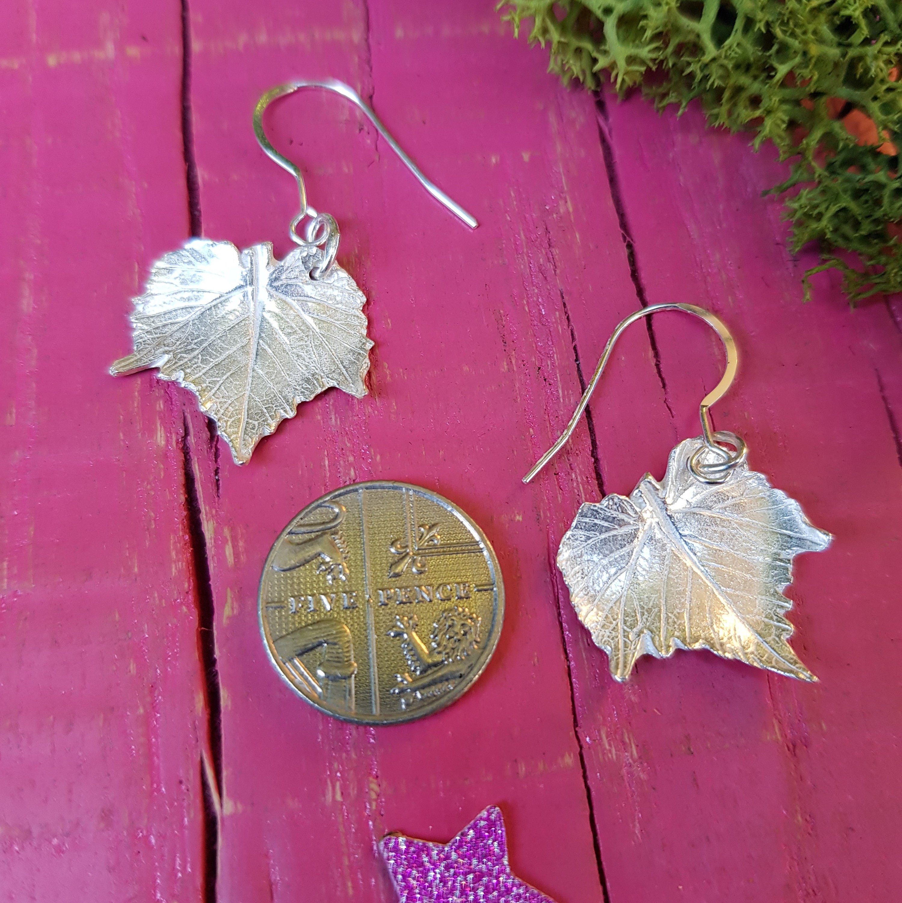 Sterling Silver Vine Leaf Jewellery Earrings Necklace Etsy UK