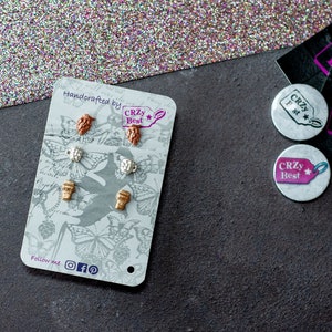 Beer Earrings: Craft Ale Lover Stud Earrings in Silver, Copper, Bronze beer glasses, hop flower, jewellery, birthday present, Valentine Gift