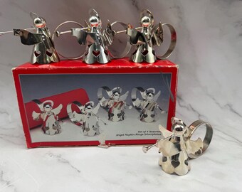 Vintage Silverplated Angel Napkin Rings Holders