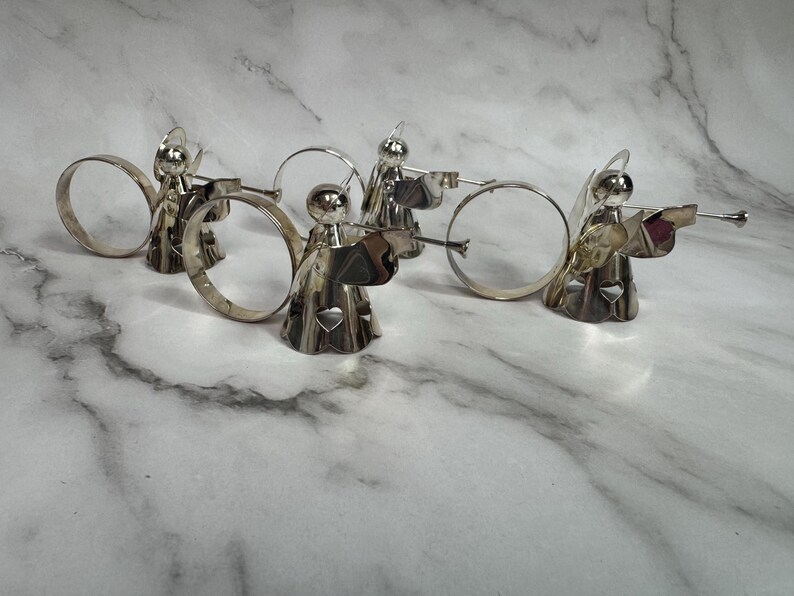 Vintage Silverplated Angel Napkin Rings Holders image 8