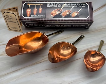 Vintage Action Decorative Wall Hanging Copper Measuring Spoon Scoops