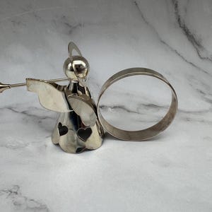 Vintage Silverplated Angel Napkin Rings Holders image 7