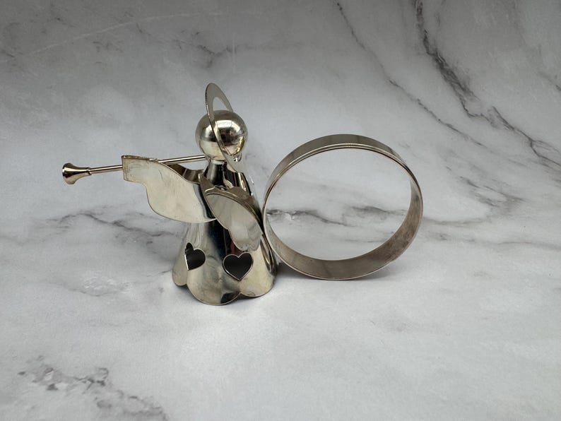 Vintage Silverplated Angel Napkin Rings Holders image 7