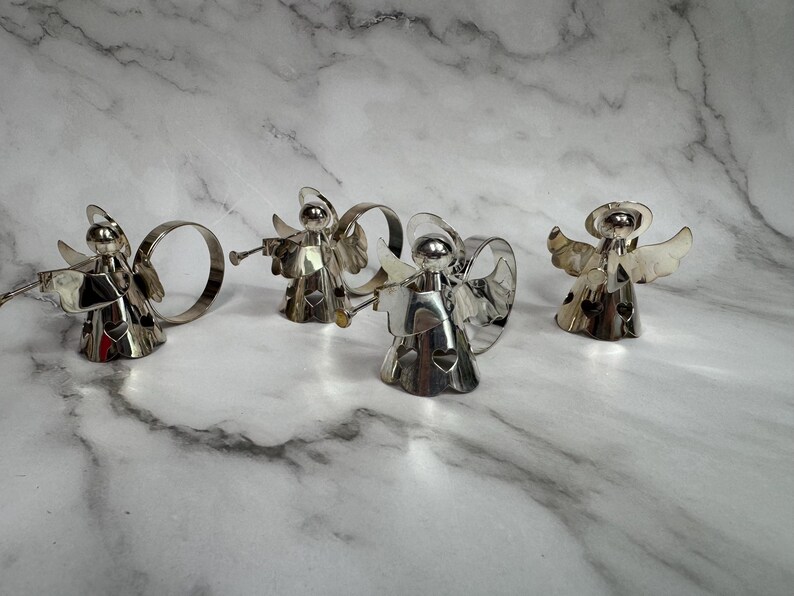 Vintage Silverplated Angel Napkin Rings Holders image 4