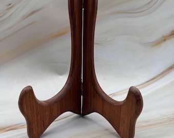 Vintage Brown Mini Wooden Easel Plate Display Stand