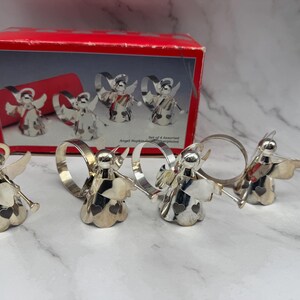 Vintage Silverplated Angel Napkin Rings Holders image 2