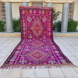 Vintage Moroccan Boujaad Rug 14'11"x 6'4" Berber Carpets , Vintage Rug , Tapis boujaad marocain, Vintage rug