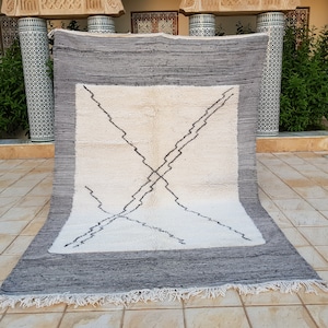 Beni ourain rug, Authentic Moroccan rug, Berber carpet, Genuine Wool rug, Handmade rug, Beni ourain style, Area rug, Tapis berbere, Teppich
