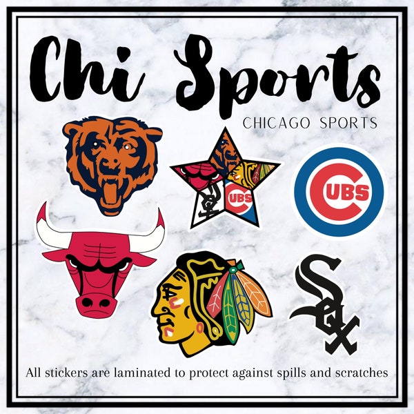 Chicago Sports Stickers - Sox, Bears, Cubs, Hawks, Bulls