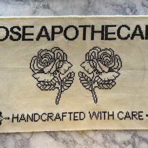 Finished Rose Apothecary Cross Stitch - Schitt&#39;s Creek