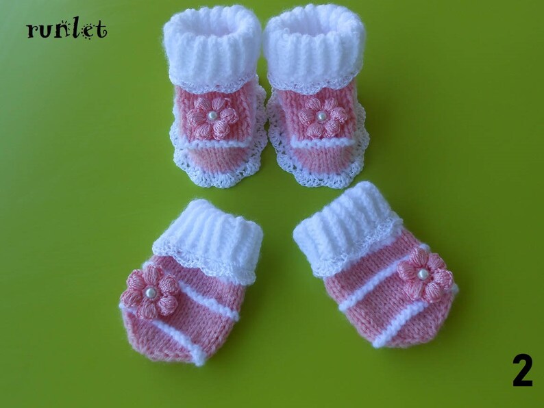 baby/'s mittens Baby girl booties flower baby booties baby mittens for newborn baby shoes pink knitted boots Pink baby socks flower