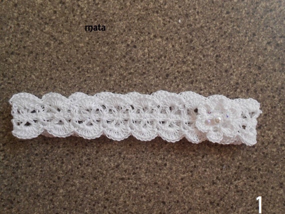 Bandeau Bebe Fille Dentelle Bapteme Cheveux Au Crochet Etsy