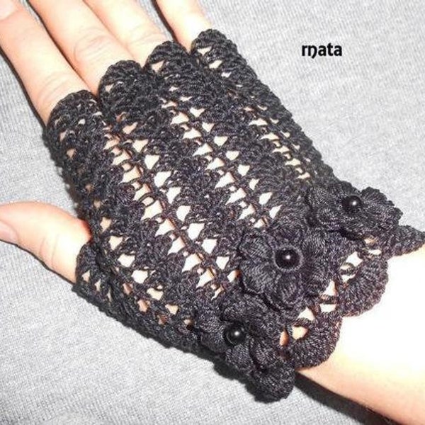 mitaine dentelle au crochet,gants femme a doigts,gants fins,cadeau femme