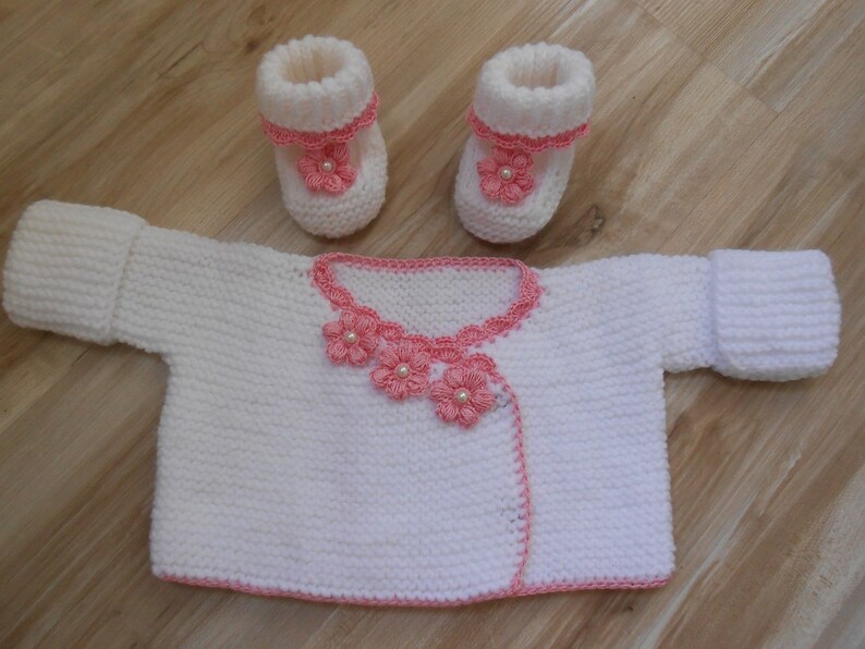 newborn baby sweater baby/'s jacket knitted baby sweater baby socks White pink baby cardigan baby girl sweater