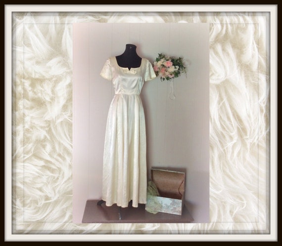 1940's Handmade Ball Gown, Vintage Wedding Dress,